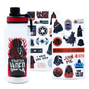 Star Wars Darth Vader Twist Spout Water Bottle & Sticker Set | Holds 32 Ounces