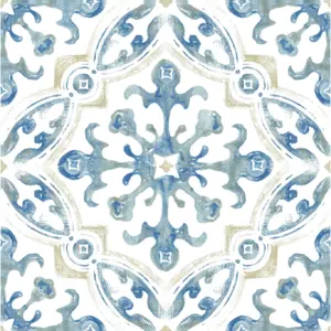 FloorPops! Virgin Vinyl Blue FP3299 Tuscan Peel and Stick Floor Tiles Flooring Materials