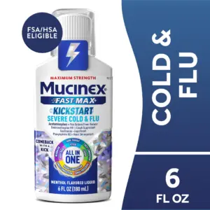 Mucinex Fast-Max Kickstart Severe Cold & Flu Medicine | OTC Cough Relief | Menthol Flavor | 6 fl Ounce | 1