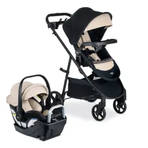 Britax Willow Brook S+ Baby Travel System | Infant Car Seat & Stroller Combo | Sand Onyx