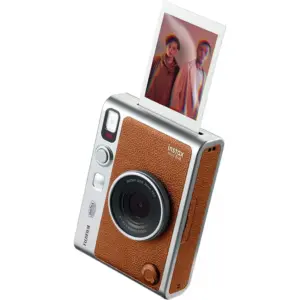 FUJIFILM INSTAX MINI EVO Hybrid Instant Camera | Brown (Premium Edition)