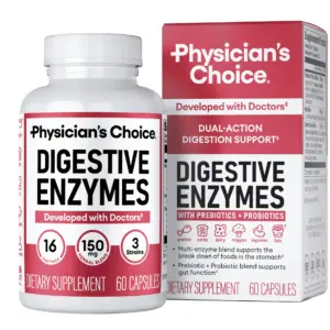 Physician's Choice Digestive Enzymes Gut and Digestive Health | Bloating Relief for Men and Women | 60ct