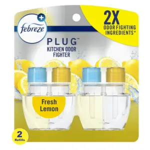 Plug Inch Air Freshener | Odor-Fighting Scented Oil Refill | Kitchen Odor Fighter | 2 Refills