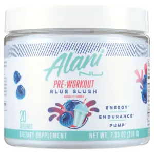 Alani Nu Pre-workout Powder | Blue Slush | 20 Servings | 200mg Caffeine