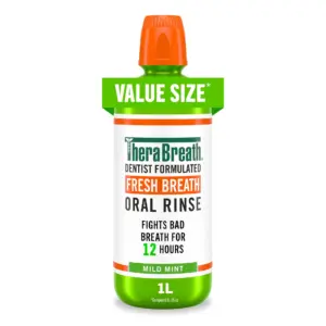 TheraBreath Fresh Breath Mouthwash | Mild Mint | Alcohol-Free | 1 Liter