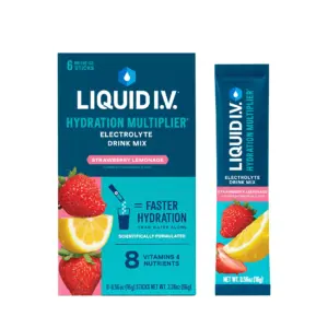 Liquid I.V. Strawberry Lemonade Hydration Multiplier Powdered Electrolyte Drink Mix | 6 Count Packets | Strawberry Lemonade