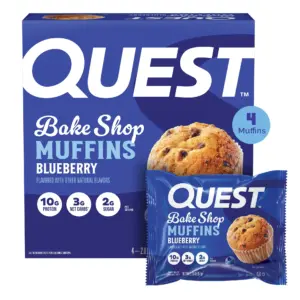 Quest Bake Shop Blueberry Muffins | 10G Protein | 2G Net Carbs | 2G Sugar | 4 Count