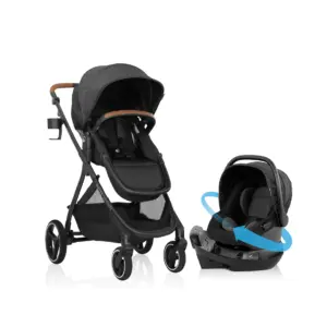 Evenflo Shyft Intuiti Travel System with Revolve180 LiteMax NXT Rotating Infant Car Seat (Black Shale) (Premium Edition)