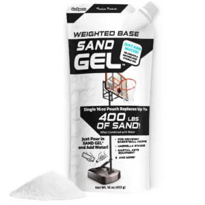 GoSports Sand Gel Weighted Base Filler for Indoor/Outdoor Basketball Hoops | Umbrella Bases | and More | 16 Ounce | Just Add Water