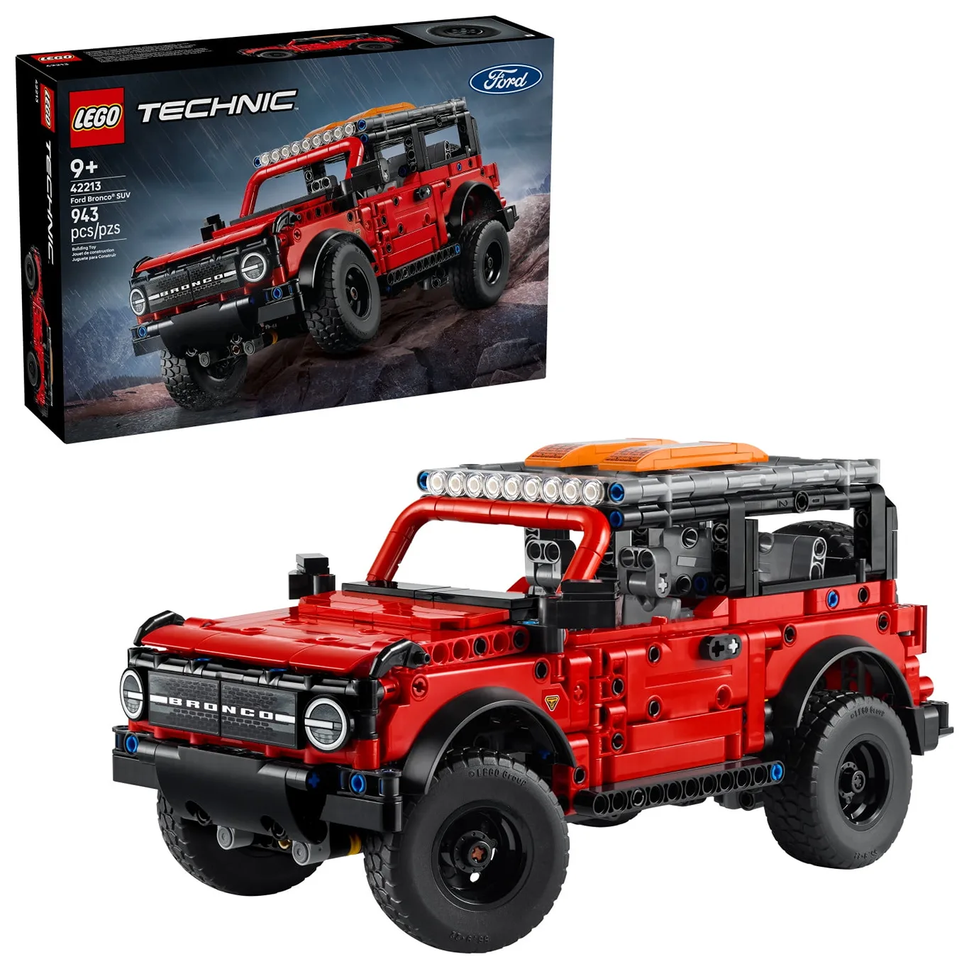 LEGO Technic Ford Bronco Kids Toy Car | Building Toy for Boys and Girls | Ages 10+ | Car Toy and Model Kit | Makes a Cool Birthday Gift for Kids | Authentic Ford Bronco Trim and Details | 42213
