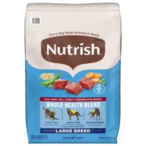 Nutrish Large Breed Real Beef | Pea | Carrot and Brown Rice Recipe Whole Health Blend Dry Dog Food | 40 lb. Bag (Rachael Ray)