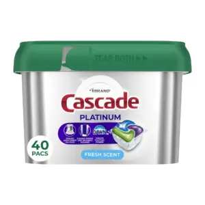 Cascade Platinum Dishwasher Pods | Dishwasher Detergent | Dish Detergent Soap | Fresh | 40 Count (4 pack)