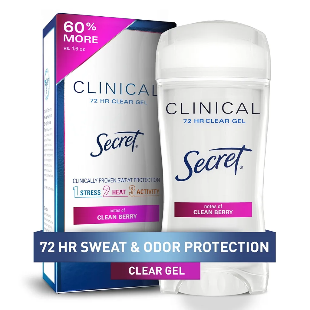 Secret Clinical Clear Gel Antiperspirant and Deodorant for Women | Clean Berry | 2.6oz | 2.6 Ounce | 1