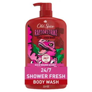 Old Spice Body Wash for Men | 2 Inch 1 Face & Body Wash | Raptorstrike | Dark Berry Scent | 33.4oz