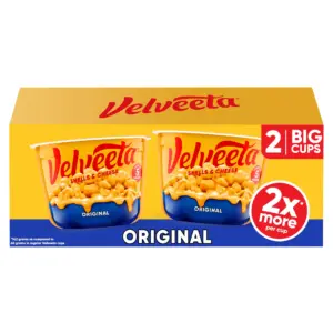 Velveeta Microwaveable Shell Pasta and Cheese Sauce | 2 Ct Pack | 5 Ounce Cups | Shelf-Stable