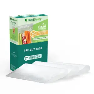 FoodSaver Pre-Cut Easy Open Vacuum Seal Bags | 27ct Pint | Leakproof Seal and BPA-Free | VacSeal Bags for Meal Prep | Bulk Buying and Everyday Freezer Storage