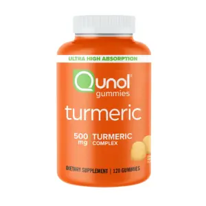Qunol Turmeric Curcumin Gummies 500mg | Ultra High Absorption | Joint Support Herbal Supplement | 120 Count