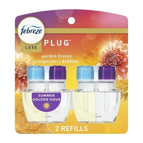 Febreze Plug Inch Air Freshener | Odor-Fighting Scented Oil Refill | Summer Golden Hour | 2 Refills | 1.75 fl Ounce