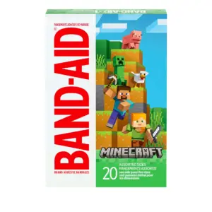 BAND-AID Brand Bandages for Kids | Minecraft Designs | Assorted | 20 Count | Single