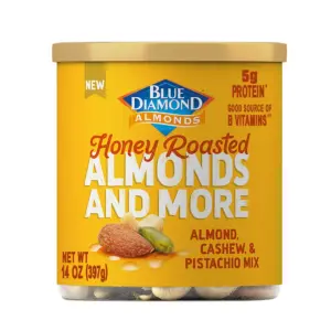Blue Diamond Almonds & More | Honey Roasted Flavored Almonds | Cashews & Pistachios Perfect Mixed Nuts for Snacking | 14 Ounce