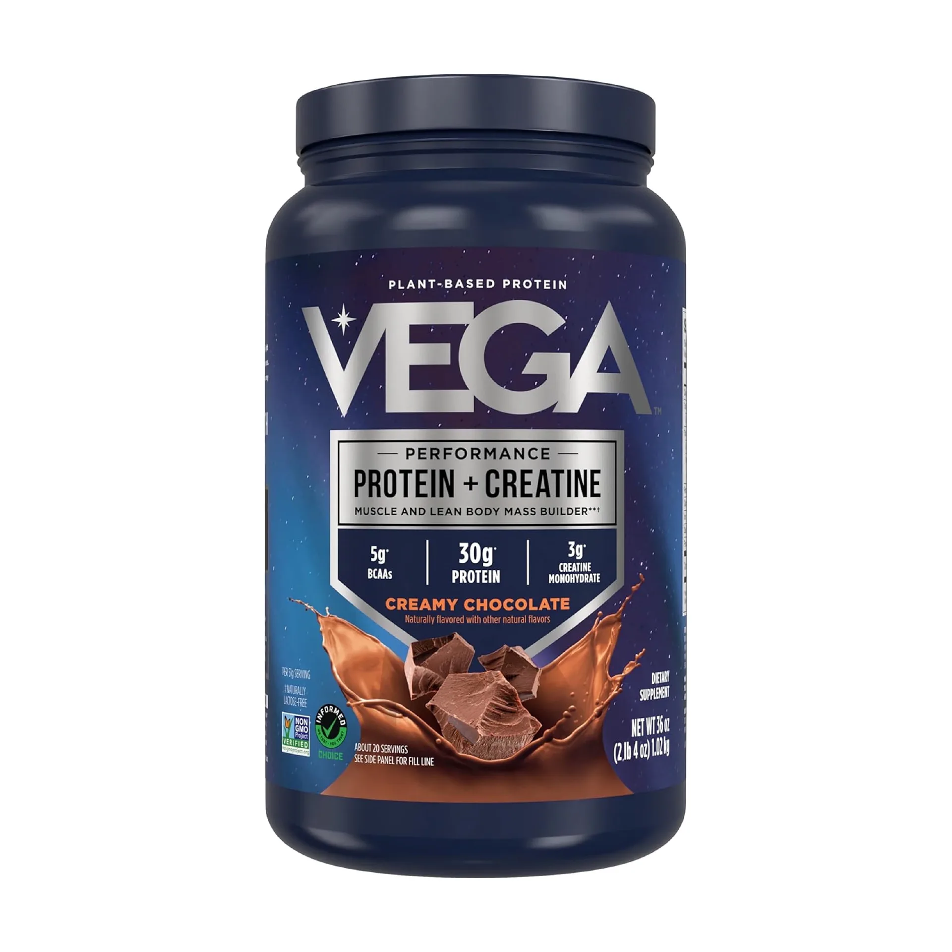 Vega Protein Powder + Creatine Monohydrate | Chocolate | 20 Servings | 36oz