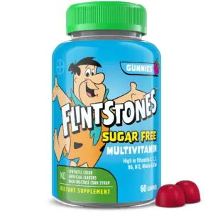 Flintstones Multivitamins for Kids | Sugar Free Kids Multivitamin Gummies | with Vitamins A | C | E | B6 and B12 | Raspberry Flavored Gummy Vitamins | 60 Count