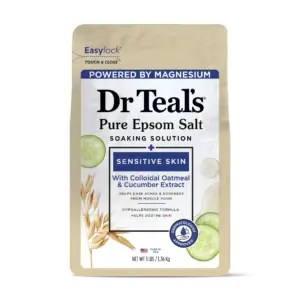 Dr Teal's Epsom Salt Magnesium Soak | Sensitive Skin with Oatmeal and Cucumber | 3 lbs