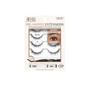 Ardell Pre-Mapped Black Lash Extensions | Wispy | Includes Glue & Applicator | 4 Pairs