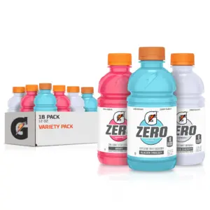Gatorade G Zero Sports Drink | Glacier TVS1Freeze | Glacier Cherry | Berry Variety Pack | 12 Fl Ounce (Pack of 18)