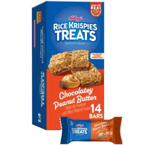Rice Krispies Treats Chocolatey Peanut Butter Chewy Crispy Rice Squares | Kids Snacks | 10.8 Ounce | 14 Count