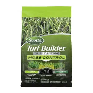 Scotts Turf Builder Triple Action for Moss Control | Moss Killer & Lawn Fertilizer | 40 lbs
