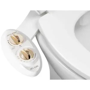 LUXE Bidet NEO 120 | Self-Cleaning Nozzle | Fresh Water Non-Electric Bidet Attachment for Toilet Seat | Adjustable Water Pressure | Rear Wash (Gold)