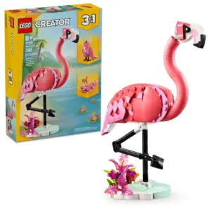 LEGO Creator 3 Inch 1 Wild Animals: Pink Flamingo Animal Building Toy | Building Toy with 3 Building Options | Cockatoo | or Axolotl | Learning Toy for Kids Ages 8+- 31170