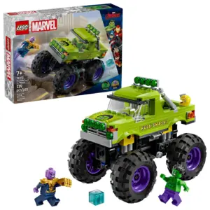 LEGO Marvel The Hulk Truck vs. Thanos | Monster Truck Building Toy for Kids 7+ | Includes Hulk and Thanos Toy Minifigures | Creative Birthday Gift Idea for Girls and Boys | 76312