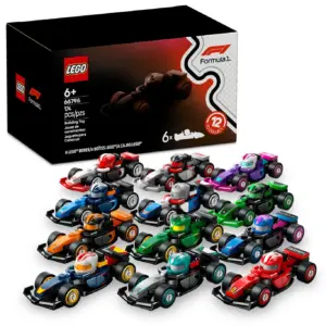 LEGO F1 Collectible Race Cars | 6 Pack | Building Set for Boys and Girls | Ages 6+ | Birthday Party Favor or Gift | Mystery Box W/ Surprise F1 Car Toys | Travel Toys for Kids | 66796