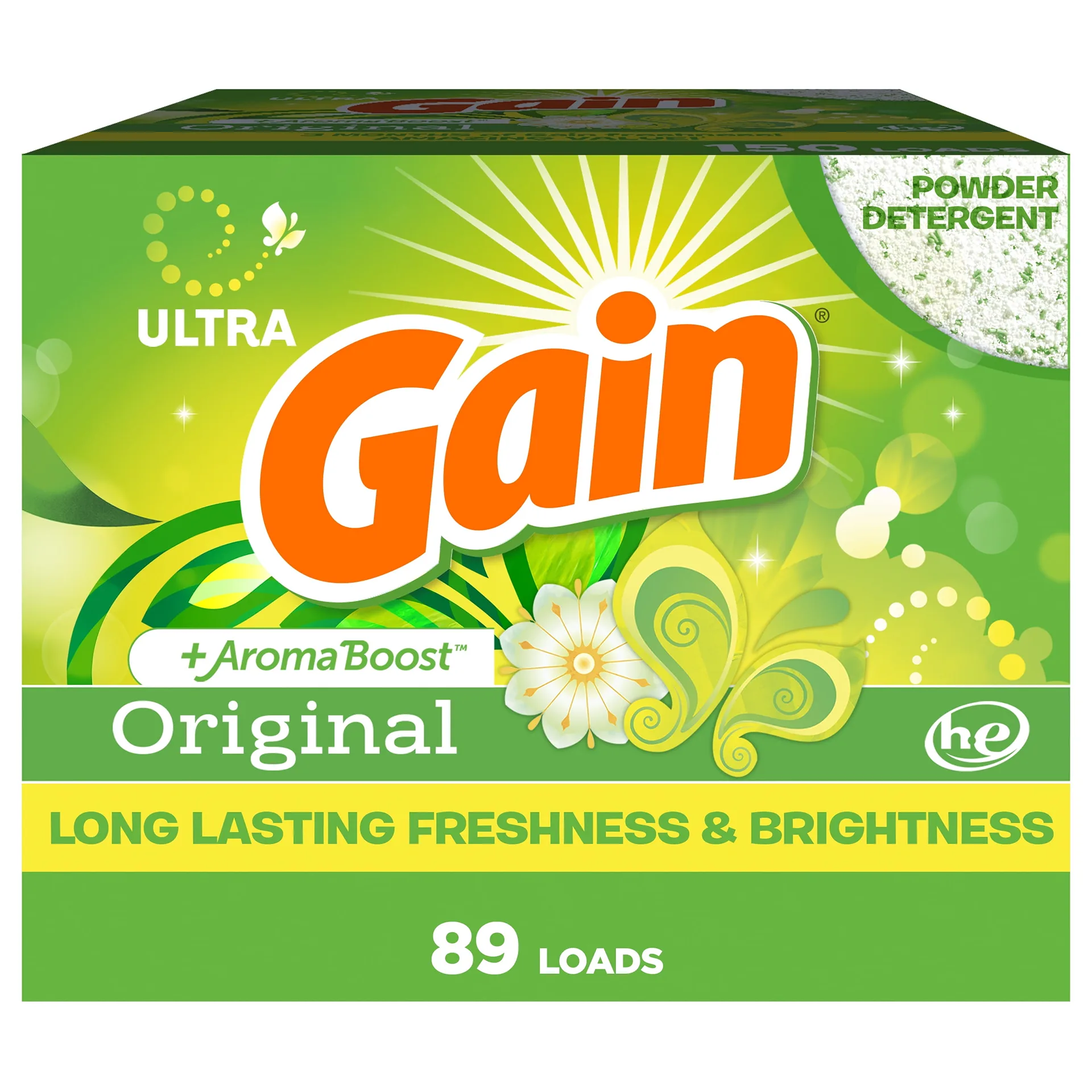 Gain Powder Laundry Detergent | Original Scent | 82 Ounce | 89 Loads