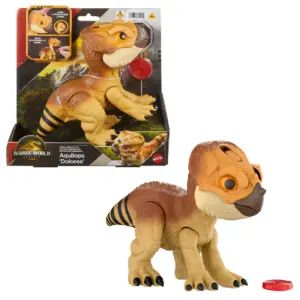 Jurassic World Rebirth Primal Protector Aquilops Dolores Interactive Dinosaur Toy | Attack and Sounds