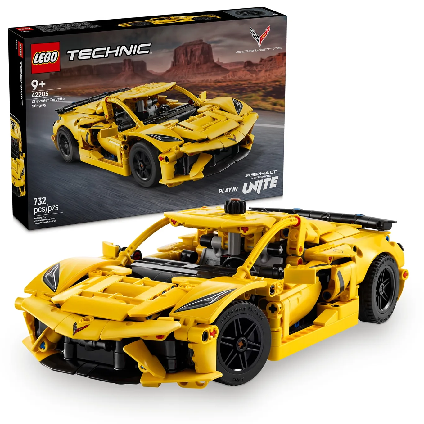LEGO Technic Chevrolet Corvette Stingray Toy Car | Building Toy Set for Kids | Boys & Girls | Ages 9+ | Birthday Gift Idea | Model Car Kit for Display | 42205