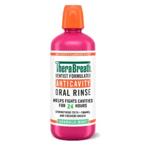 TheraBreath Anticavity Fluoride Mouthwash | Sparkle Mint | Dentist Formulated | 1 Liter