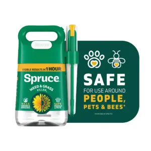 Spruce Weed Killer Spray: Snap and Spray Weed and Grass Killer₂ Powered Starter Kit | Reusable Sprayer with Wand for Spot-Treating Driveways | Gardens and More (64 Ounce Bottle) | 64 fl Ounce | Single
