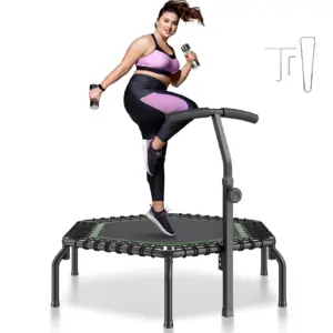KFFKFF Compact Bouncing Platform | 40-Inch Fitness Bouncer | Supports up to 330lbs | Exercise Jumper | Steady and Noiseless with 4-Stage Height Customizable Foam Grip | Suitable for Adult Exercise