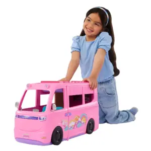 Barbie Dream Camper Playset with Roof Tent | BBQ Grill with Color-Change Feature and 60+ Accessories