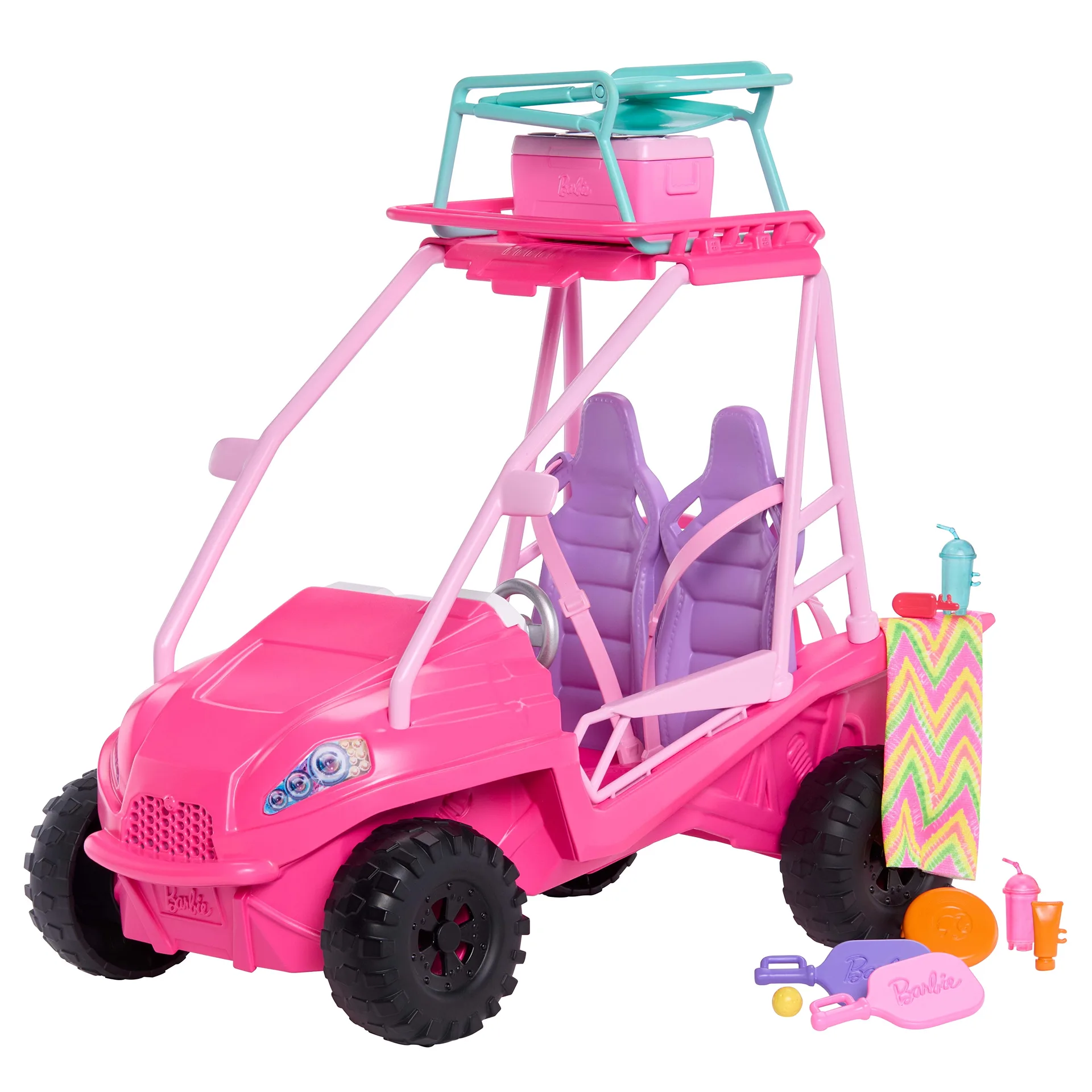 Barbie Mysteries: Beach Detectives Ultimate Beach Buggy Vehicle Playset with 10+ Accessories (Premium Edition)