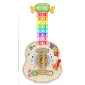 LeapFrog Strum and Count Wooden Guitar Plastic | FSC-Certified Wood Baby and Toddler Toys