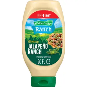 Hidden Valley Creamy Jalapeo Ranch Condiment & Dressing | 20 Fluid Ounce Bottle | Single