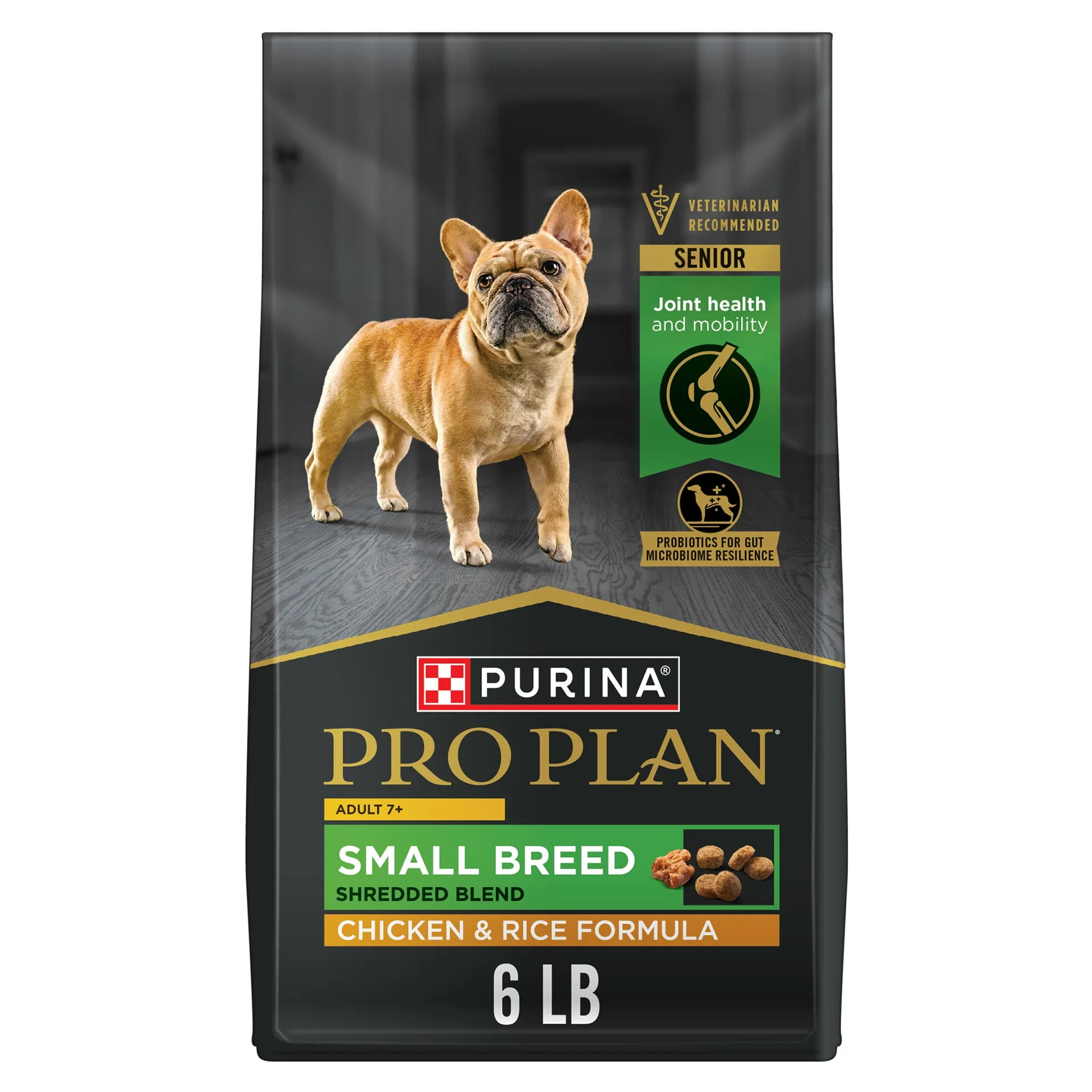Purina Pro Plan 7 Plus Shredded Blend Chicken & Rice Formula Small Breed Dog Food Senior Formula | 18 lb Bag