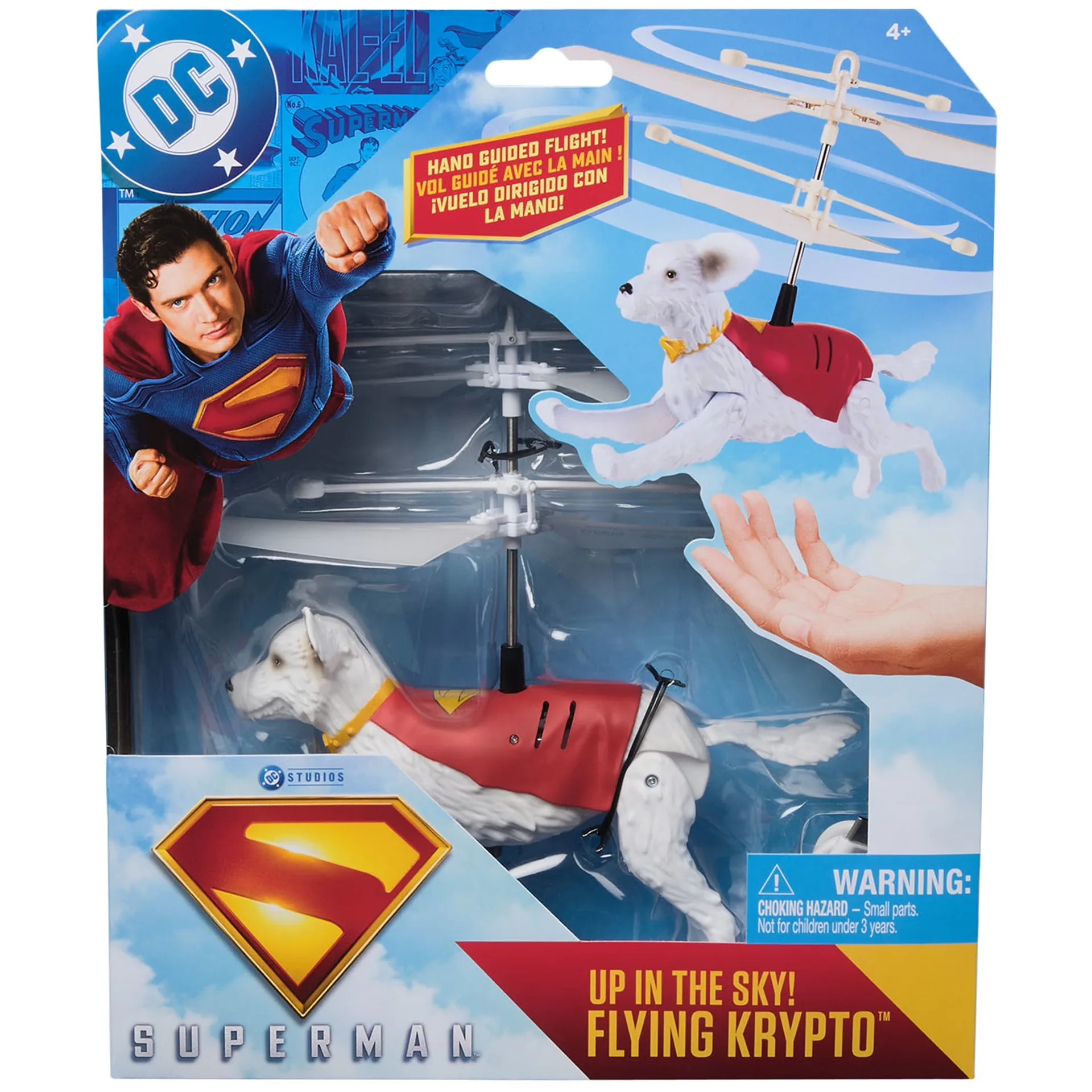 DC Comics SUPERMAN up Inch the Sky! Flying Krypto | 7.5-Inch Hovering Superdog | for Ages 4 & up