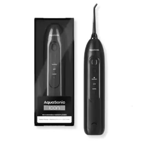 AquaSonic Icon Electric Water Flosser | Cordless Rechargeable | Waterproof | Portable Oral Irrigator | Black