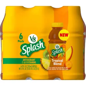 V8 Splash Tropical Blend Flavored Juice Beverage | 12 fl Ounce Bottle | 6 Count | Single