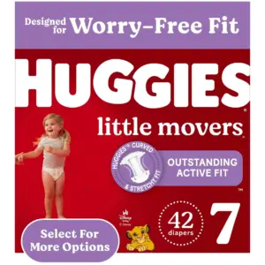 Huggies Size 7 Diapers | Little Movers Baby Diapers | Size 7 (41+ lbs) | 14 Count